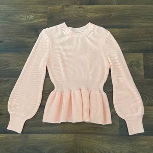 Shein coral peplum sweater
